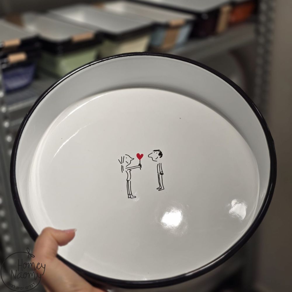 תבנית אמייל עגולה זוג אוהבים