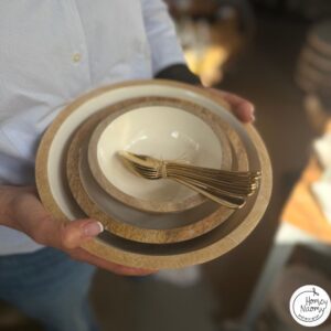 קערת עץ בציפוי לבן