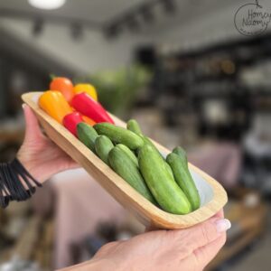 מגש עץ סירה לבנה להגשה
