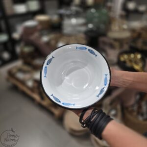 קערת אמייל ציור דגים